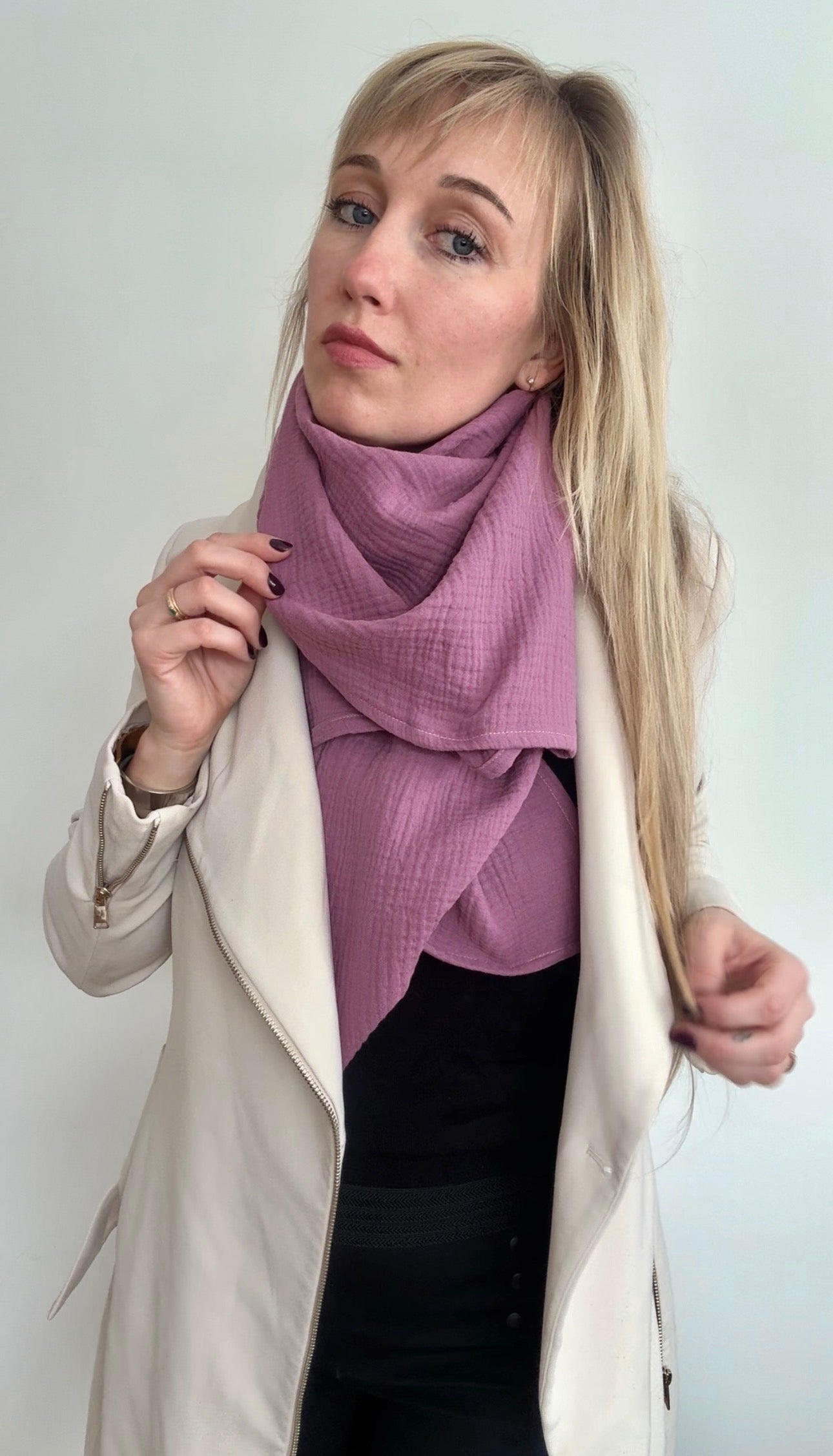 The Journey Wrap l Dusty Rose l Lightweight Travel Wrap, Muslin Cotton Scarf Blanket
