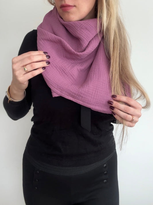The Journey Wrap l Dusty Rose l Lightweight Travel Wrap, Muslin Cotton Scarf Blanket