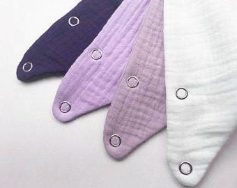 Baby Bib Three-Layer Waterproof Personalized Hand-Embroidered Bandana Set of 3, 5, 7 or 10, Eco-friendly Organic Cotton Muslin Bibs Gift Set