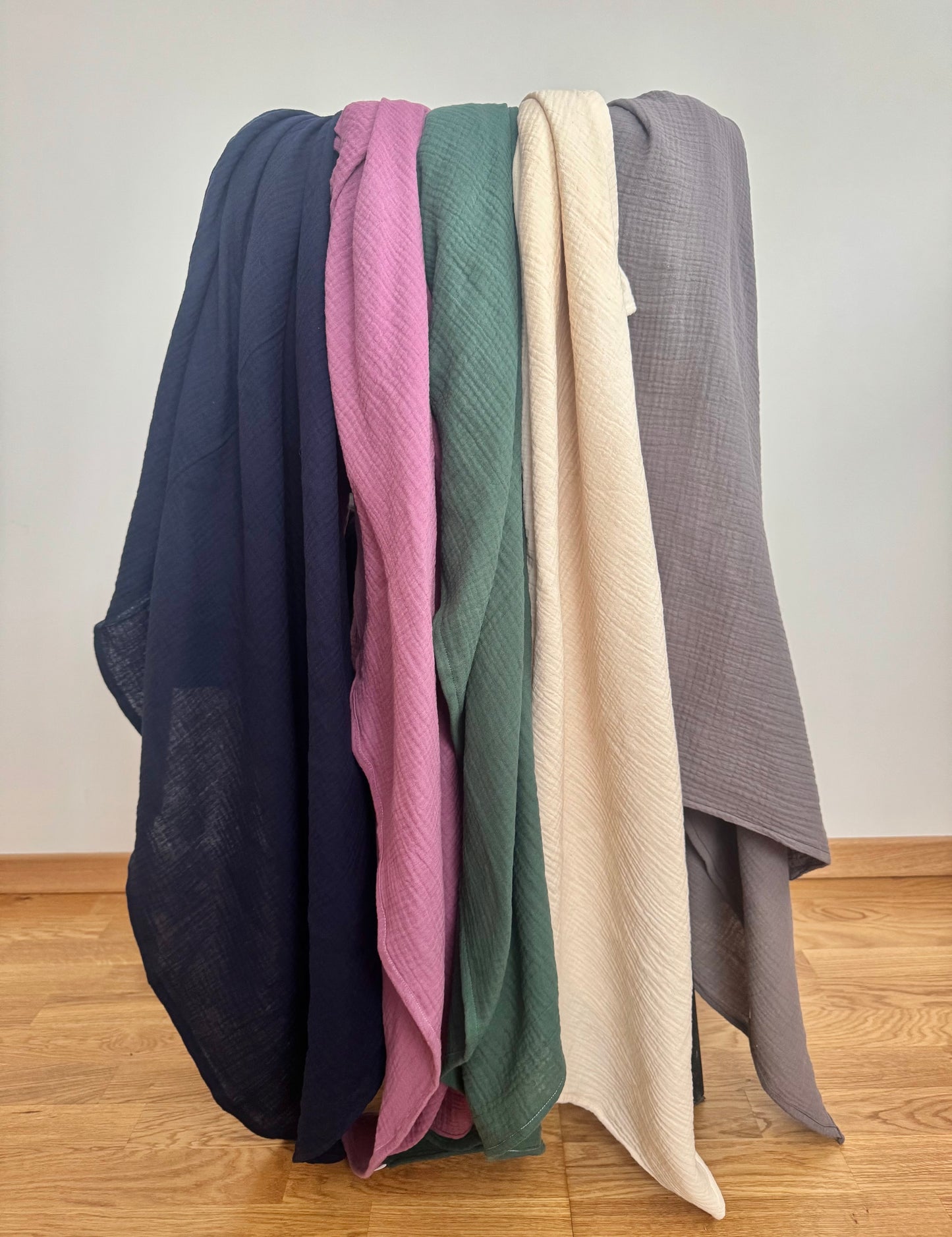 The Journey Wrap l Soft Graphite l Lightweight Travel Wrap, Muslin Cotton Scarf Blanket