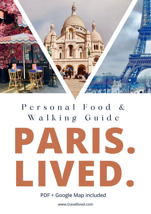 Montmartre Eiffel tower little pink caffe in paris eiffel tower cover fot paris lived guide with google map included