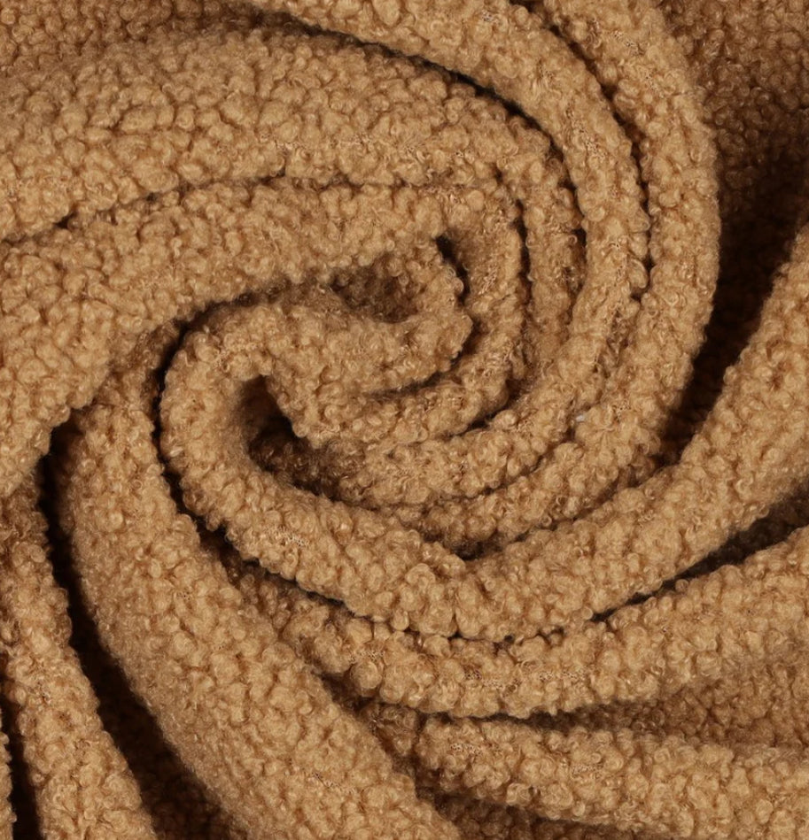 Protective Baby Crib l Toddler Bed Rail Cover, soft Teddy Camel Boucle with soft filling