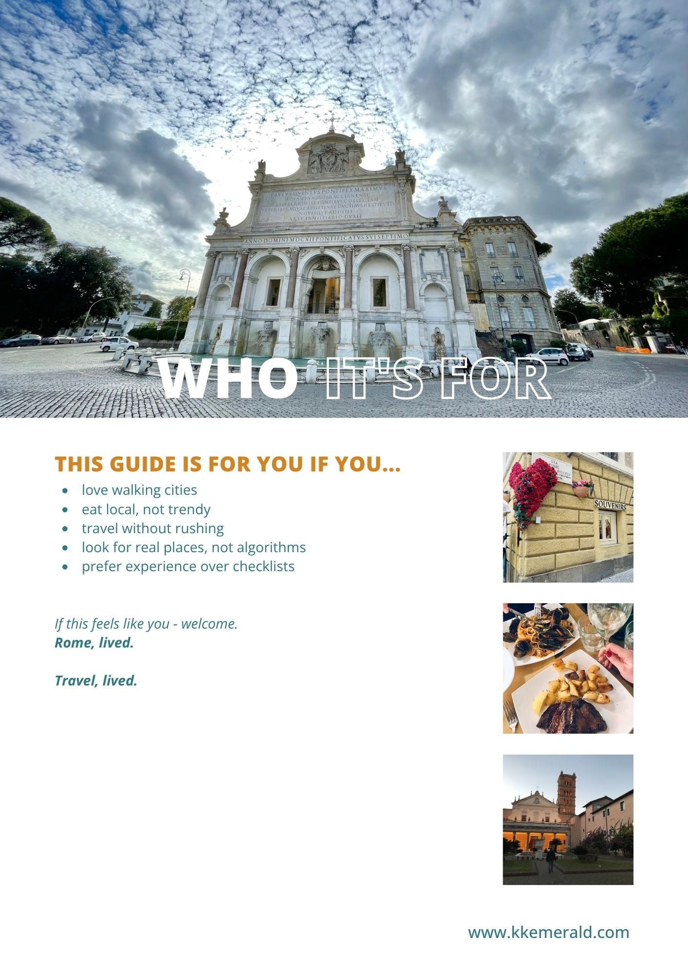 Rome, lived. - Personal Food & Walking Guide + Google Map