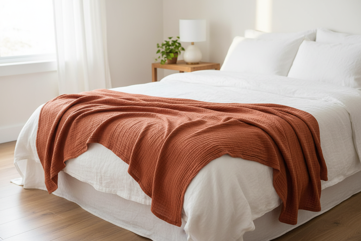 Soft Ivory Adult Throw Blanket Bedroom