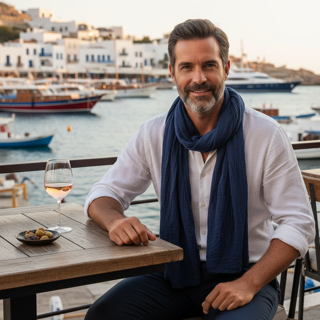 The Journey Wrap — Deep Navy Blue, waterfront restaurant